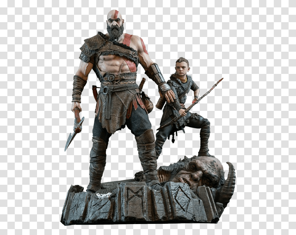 God Of War 2018 Statue Kratos Amp Atreus We Live In A Society Meme, Person, Costume, Guitar, Ninja Transparent Png