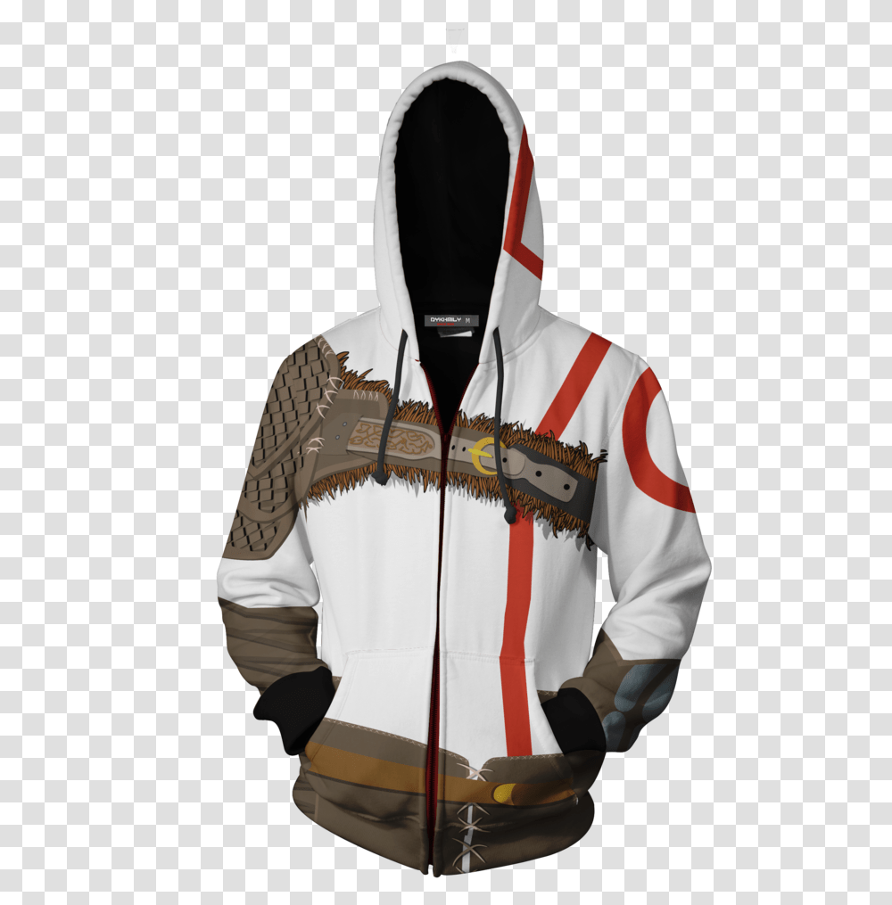 God Of War Kratos Cosplay Zip Up Hoodie Jacket Persona 5 Shujin Hoodie, Apparel, Sweatshirt, Sweater Transparent Png