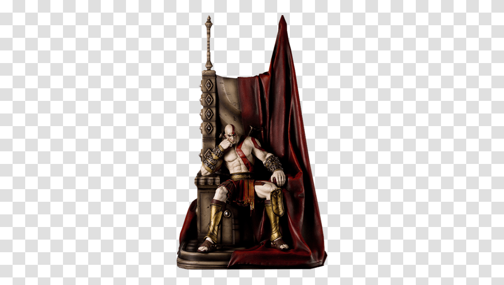 God Of War Kratos On Throne Statue, Person, Human, Apparel Transparent Png