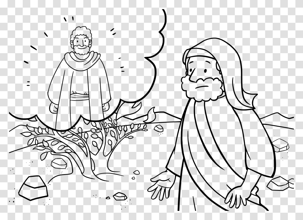 God Talk To Moses Coloring Pages Moses Speaking With God Colouring, Gray, World Of Warcraft Transparent Png