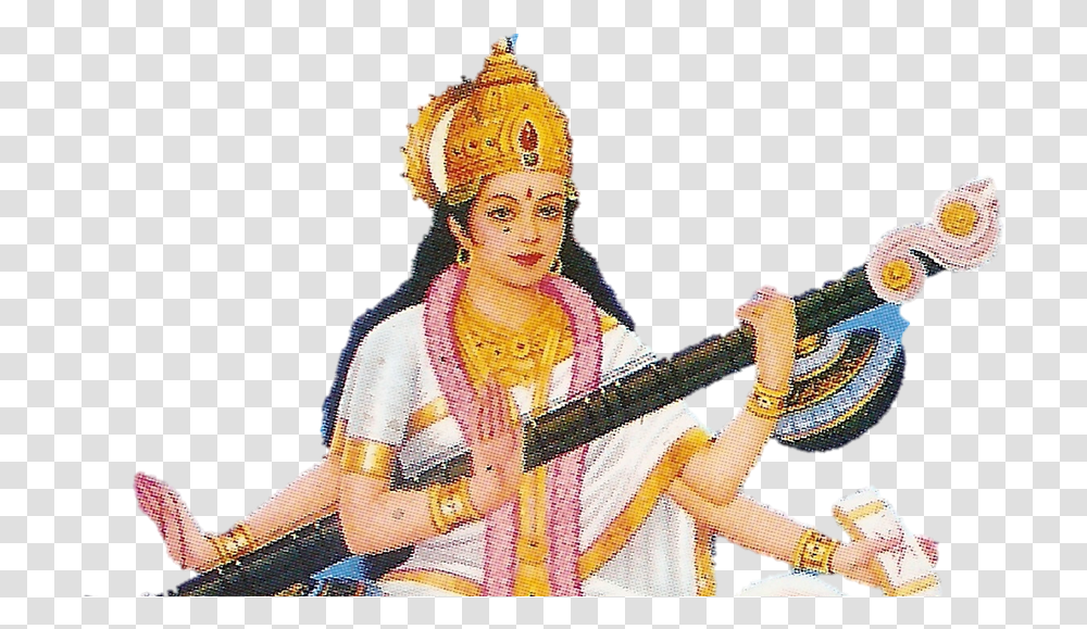 Goddess Saraswati Goddess Saraswathi, Leisure Activities, Costume, Person, Lute Transparent Png