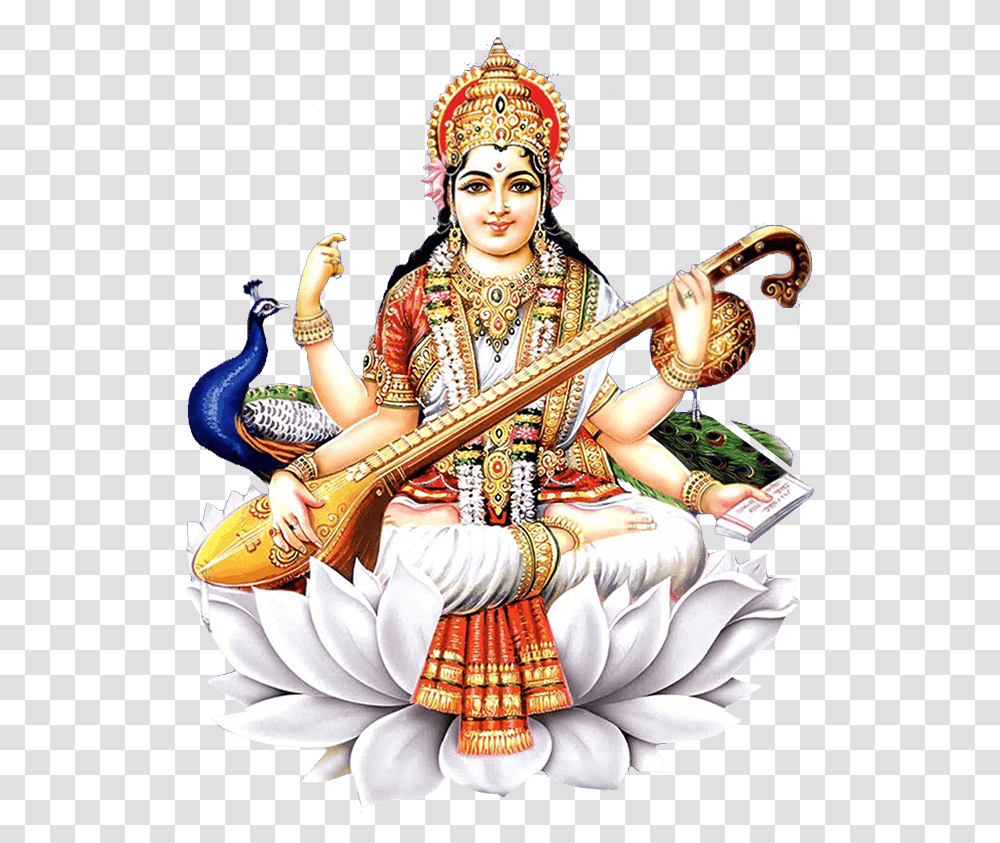 Goddess Saraswati, Person, Guitar, Leisure Activities, Musical Instrument Transparent Png
