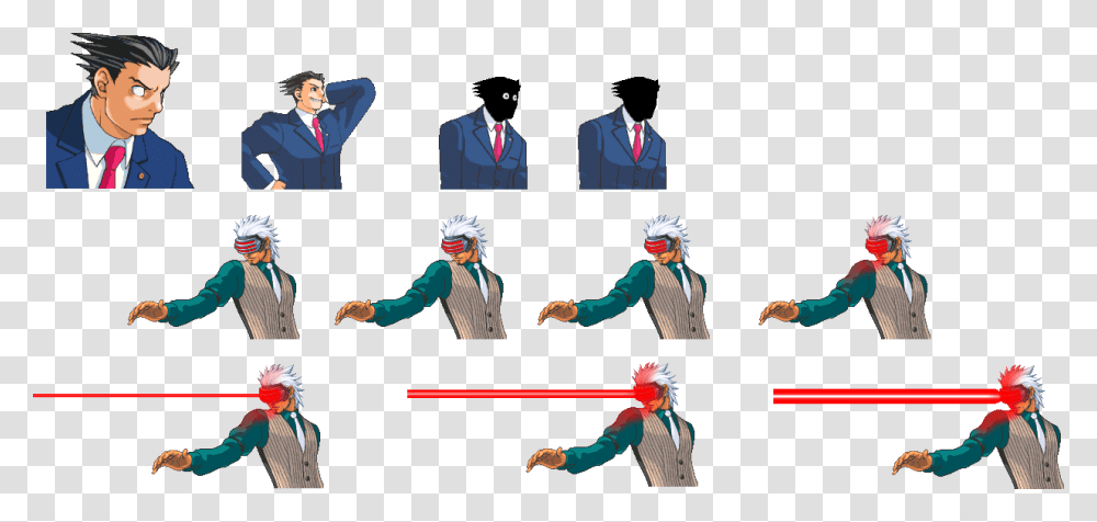 Godot Sprite Ace Attorney, Person, Tie, Accessories Transparent Png