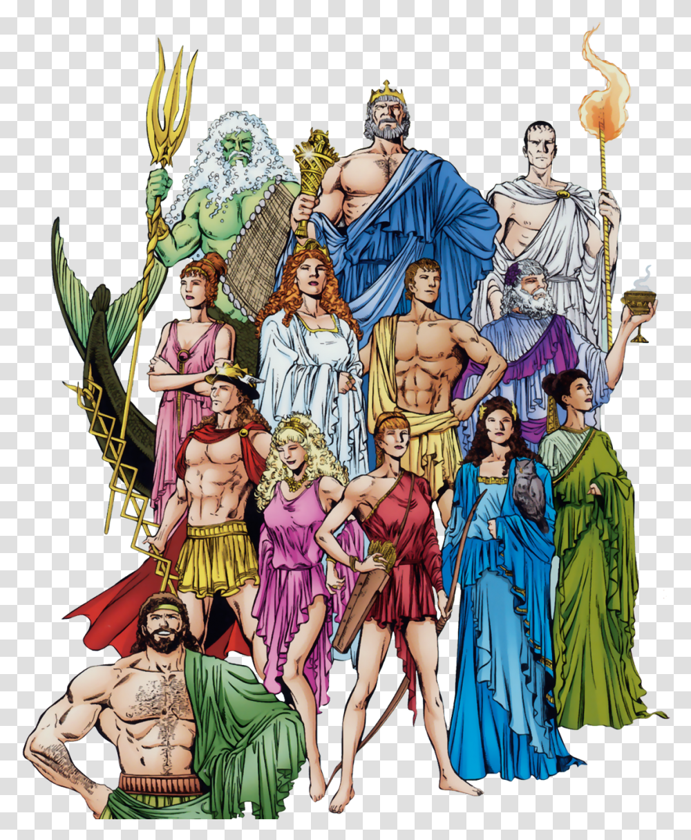 Gods Of Olympus Hestia Demeter Hera Hades Poseidon And Zeus, Person, Comics, Book, Manga Transparent Png