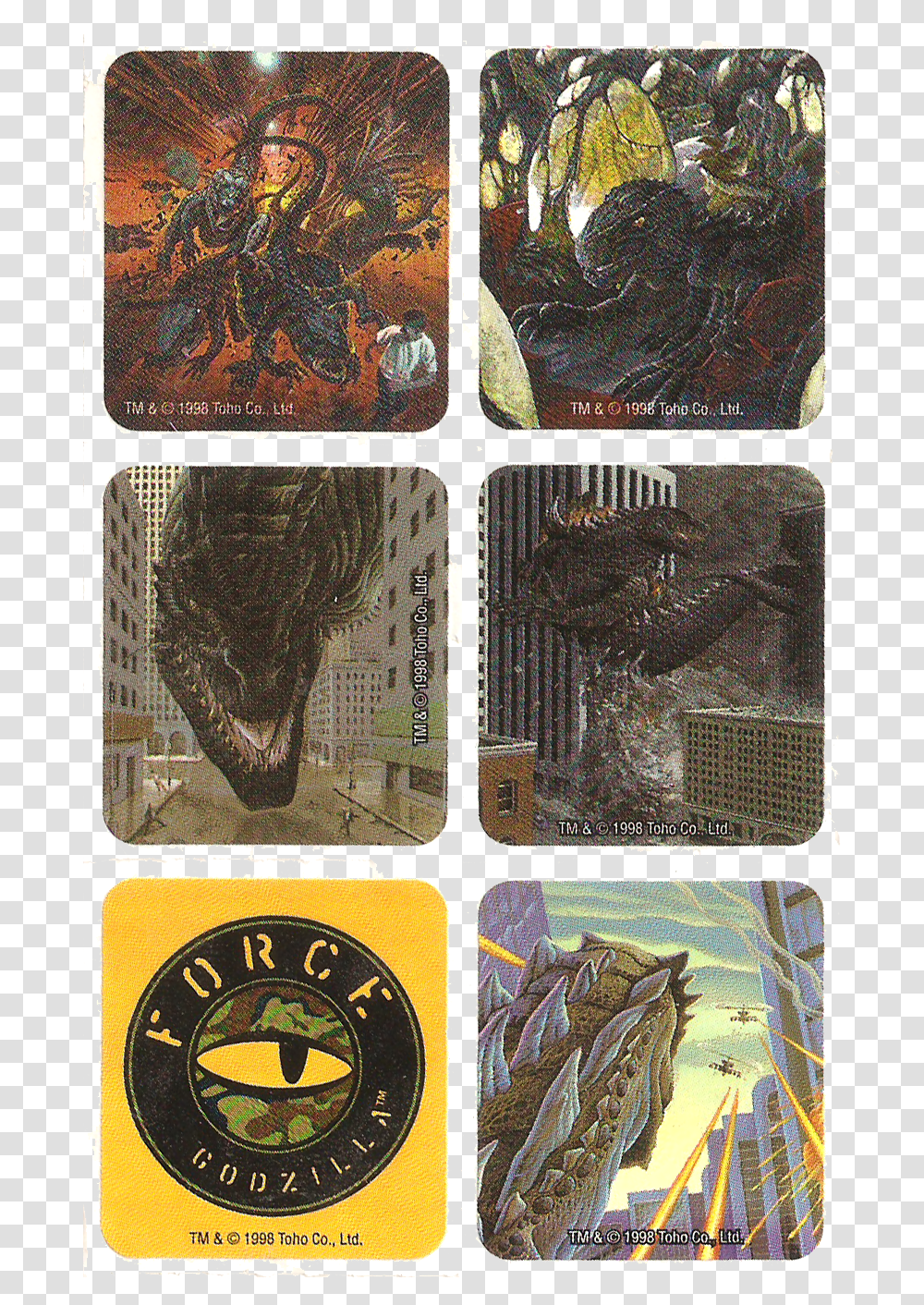 Godzilla 1998 N, Collage, Poster, Advertisement, Fossil Transparent Png