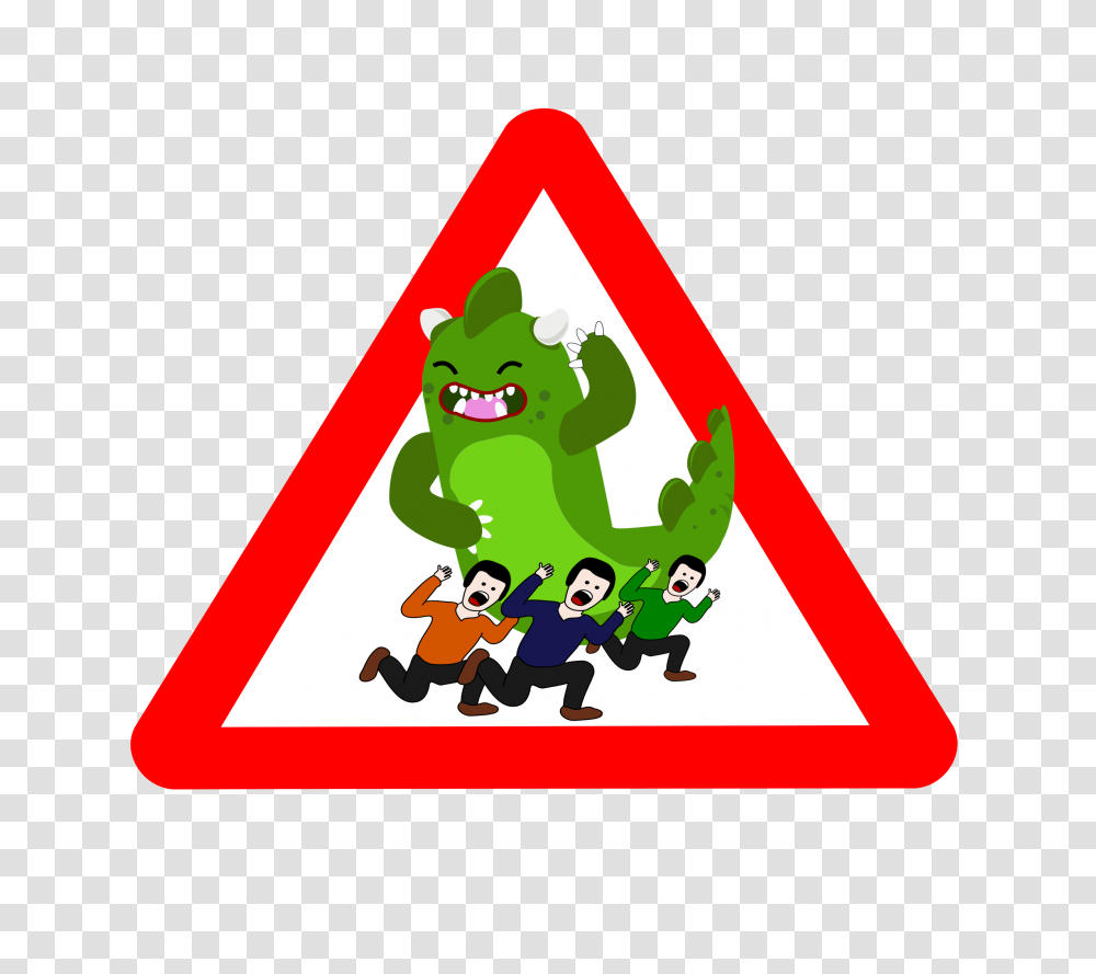 Godzilla Danger Icons, Triangle, Sign, Road Sign Transparent Png