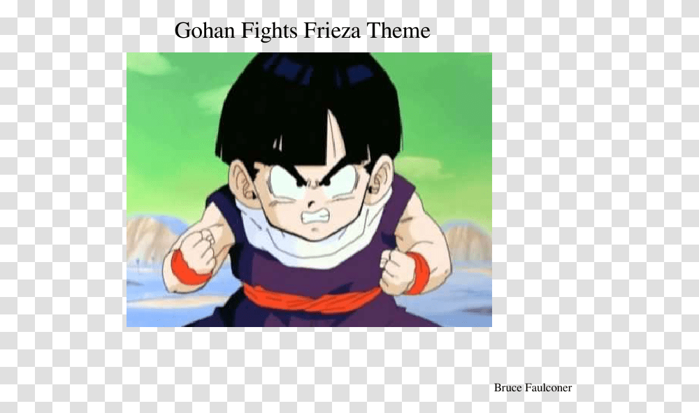 Gohan Fights Frieza Theme Sheet Music Composed By Bruce Fictional Character, Person, Human, Comics, Book Transparent Png