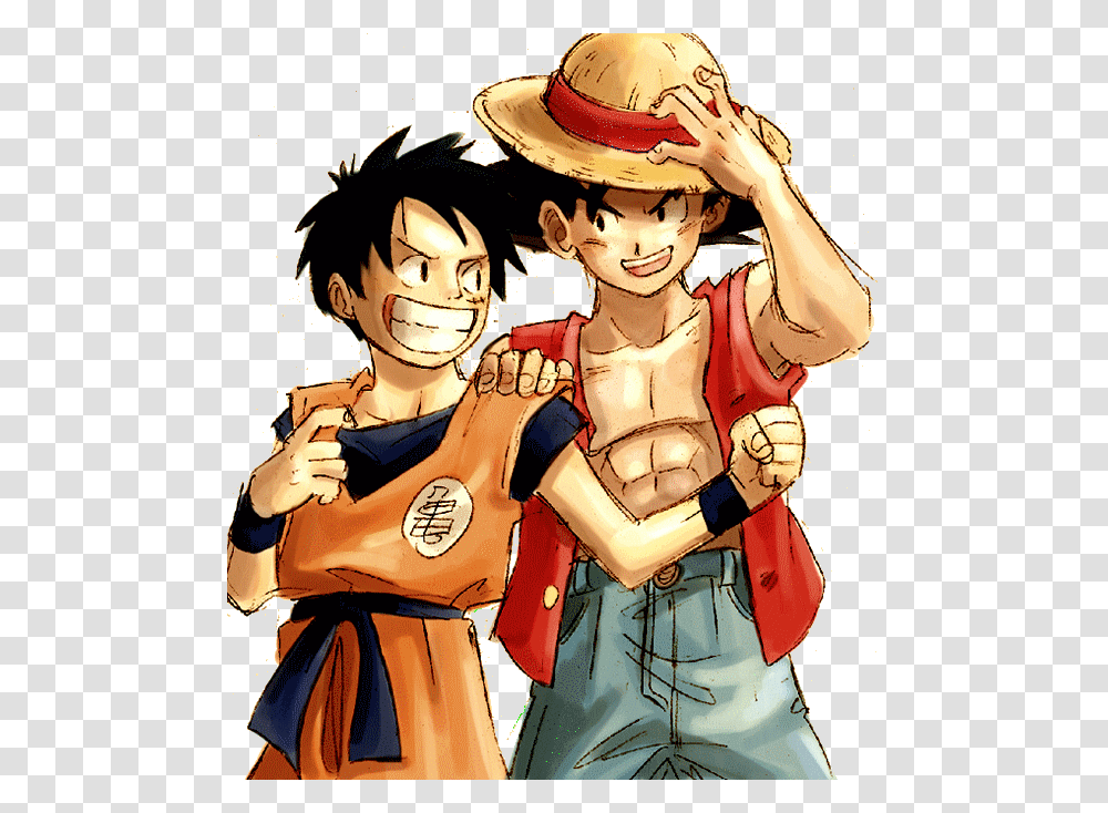 Goku And Luffy Luffy And Goku, Comics, Book, Manga, Person Transparent Png