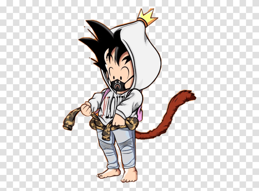 Goku Anime Dragonball Kidgoku Japan Swag Obey Goku Kid Supreme, Person, Hand, Book, Animal Transparent Png