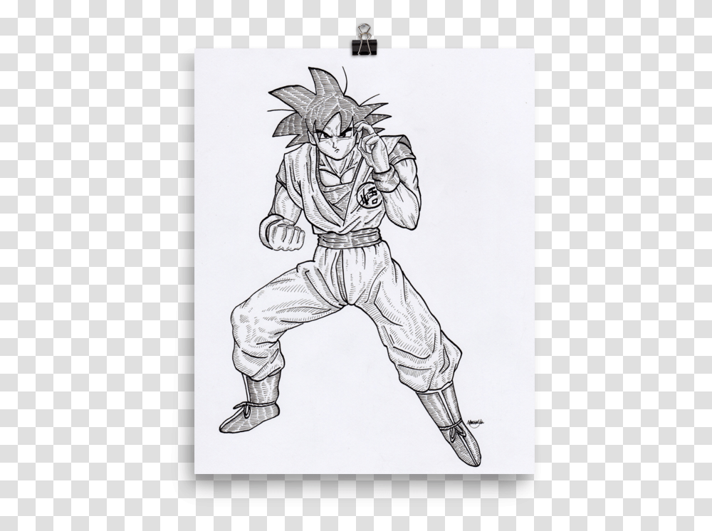 Goku Dbz Art Print - Megan Yiu Illustration Dragon Ball Z, Person, Human, Drawing, Sketch Transparent Png