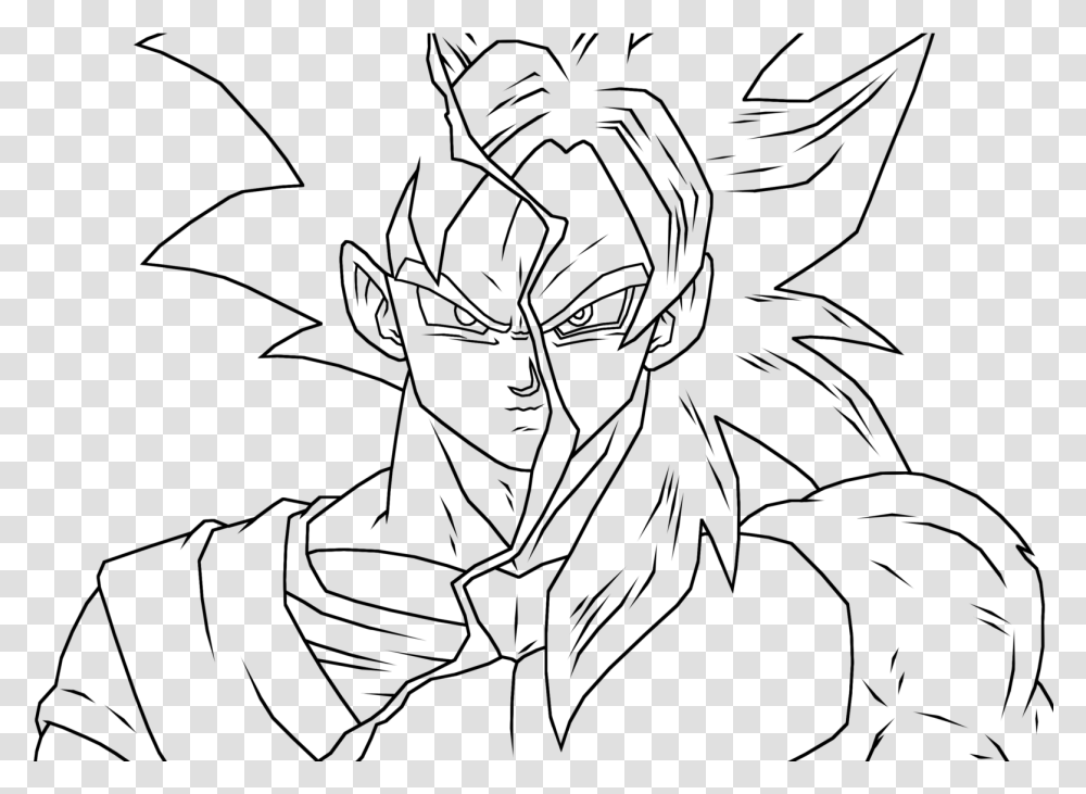 Goku Dragon Ball Super Outline, Gray, World Of Warcraft Transparent Png