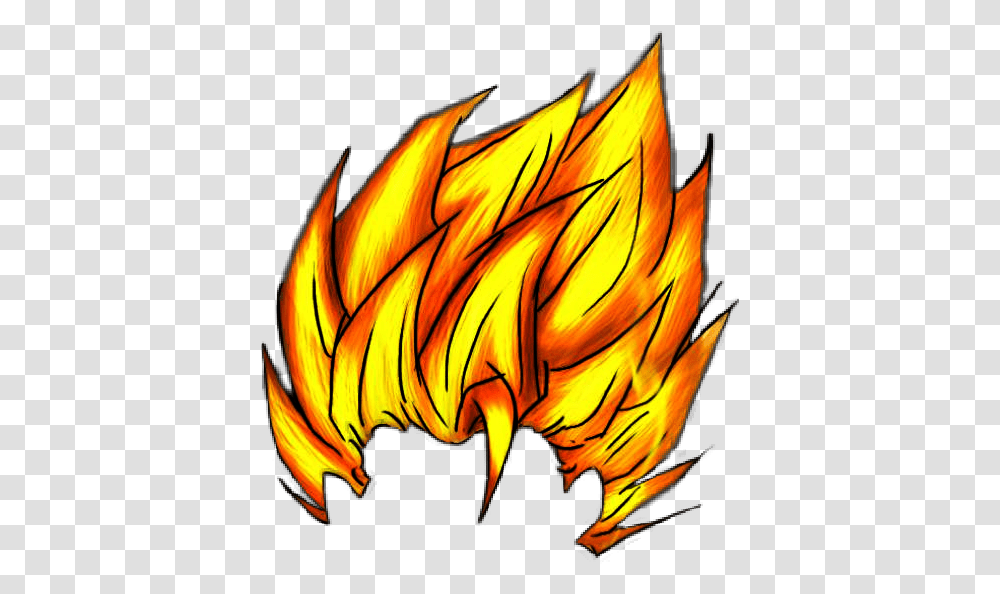 Goku Dragonballz Hair Dragon Ball Z Hair Sticker, Fire, Flame, Painting, Art Transparent Png