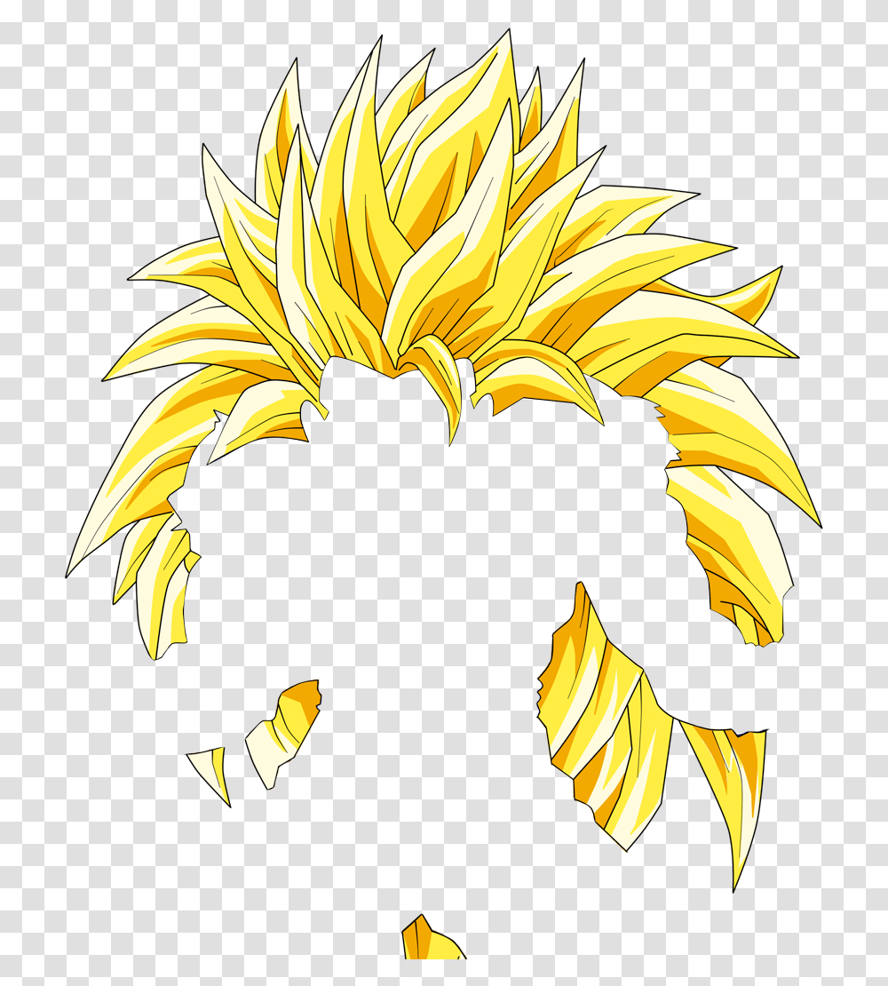 Goku Hair Goku Super Saiyan 3 Hair, Floral Design, Pattern Transparent Png
