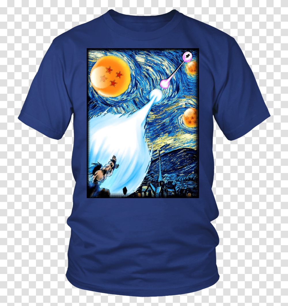 Goku Kamehameha Vs Vegeta Galick Gun Van Gogh Style, Apparel, T-Shirt, Sleeve Transparent Png