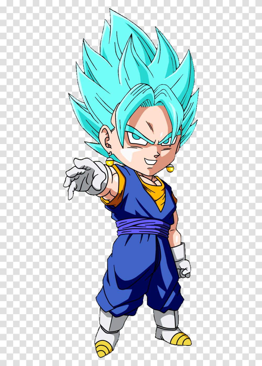Goku Super Saiyan Blue Vegito Chibi, Hand, Person, Sport Transparent Png