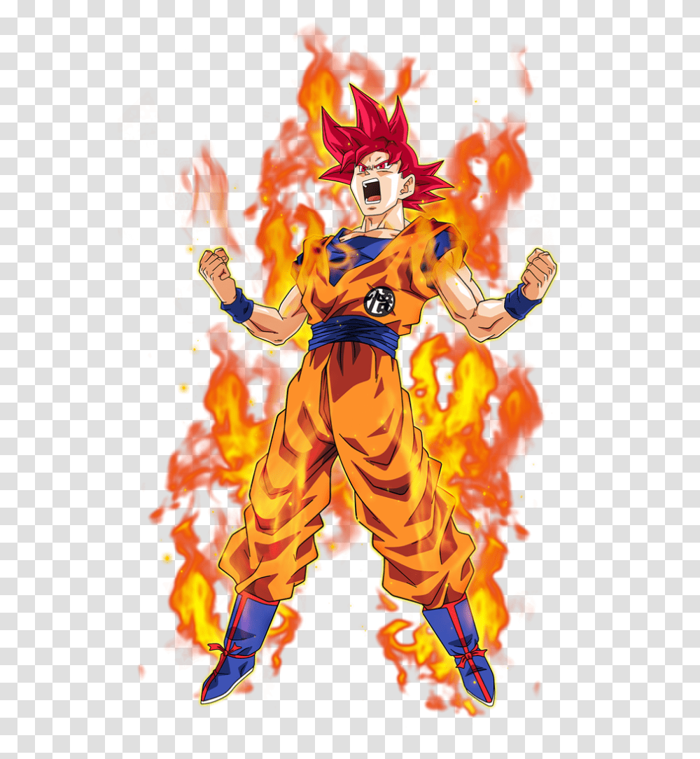 Goku Super Saiyan God, Fire, Person, Human Transparent Png