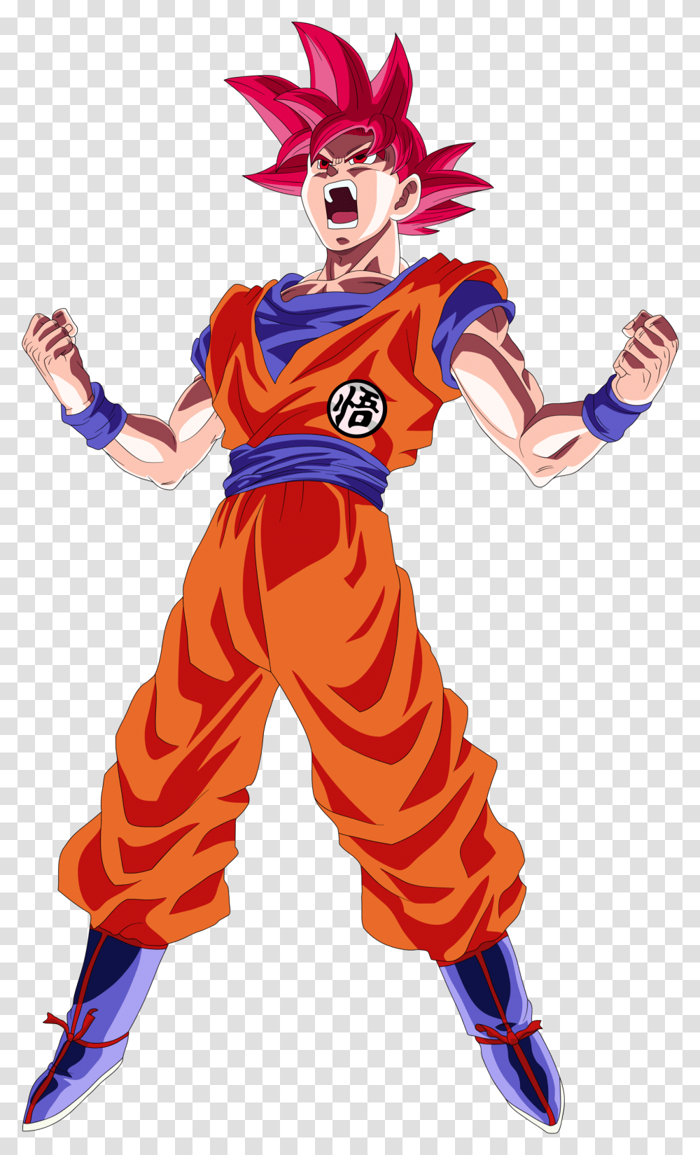 Goku Super Saiyan God Red Drawing Super Saiyan God Goku Power Up, Person, Costume, Sleeve Transparent Png
