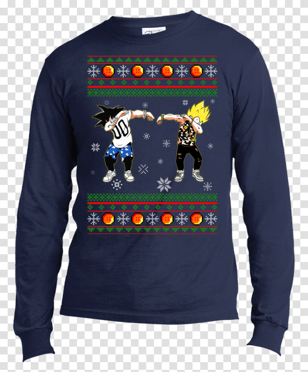Goku Vegeta Dab Ugly Christmas Sweater Las Vegas Raiders T Shirt, Sleeve, Apparel, Long Sleeve Transparent Png