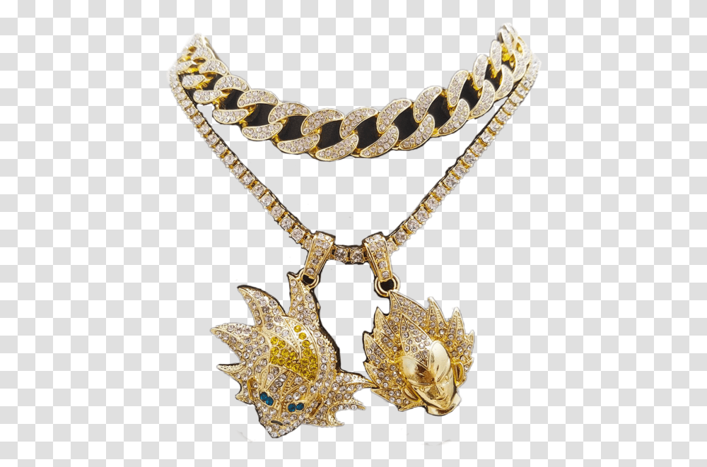 Goku X Vegeta Gold Chain Set Official Psds Goku Gold Chain, Necklace, Jewelry, Accessories, Accessory Transparent Png