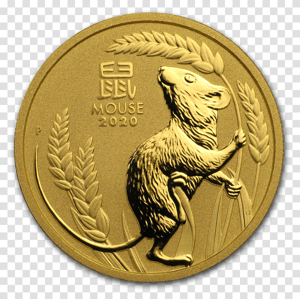 Gold 1oz Australian Lunar Mouse Round, Coin, Money, Painting Transparent Png