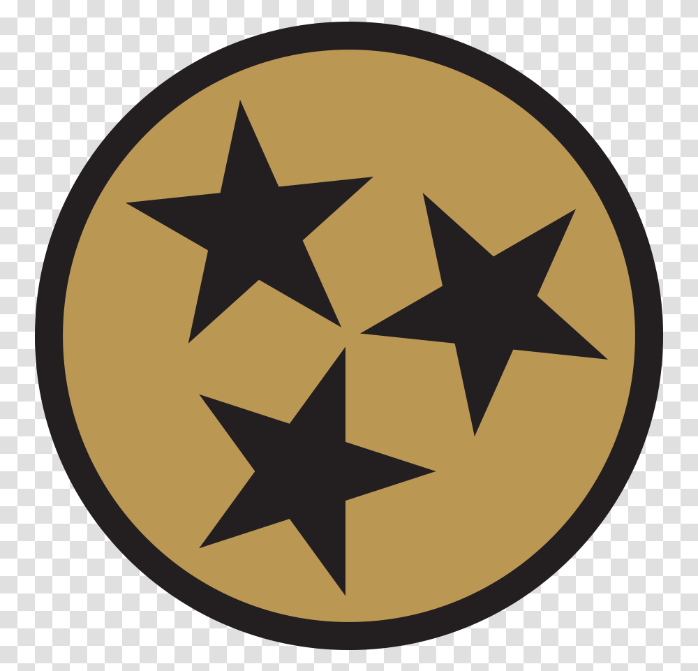 Gold 3 Tri Star Sticker Tennessee Tri Star Black And White, Symbol, Star Symbol, Rug Transparent Png