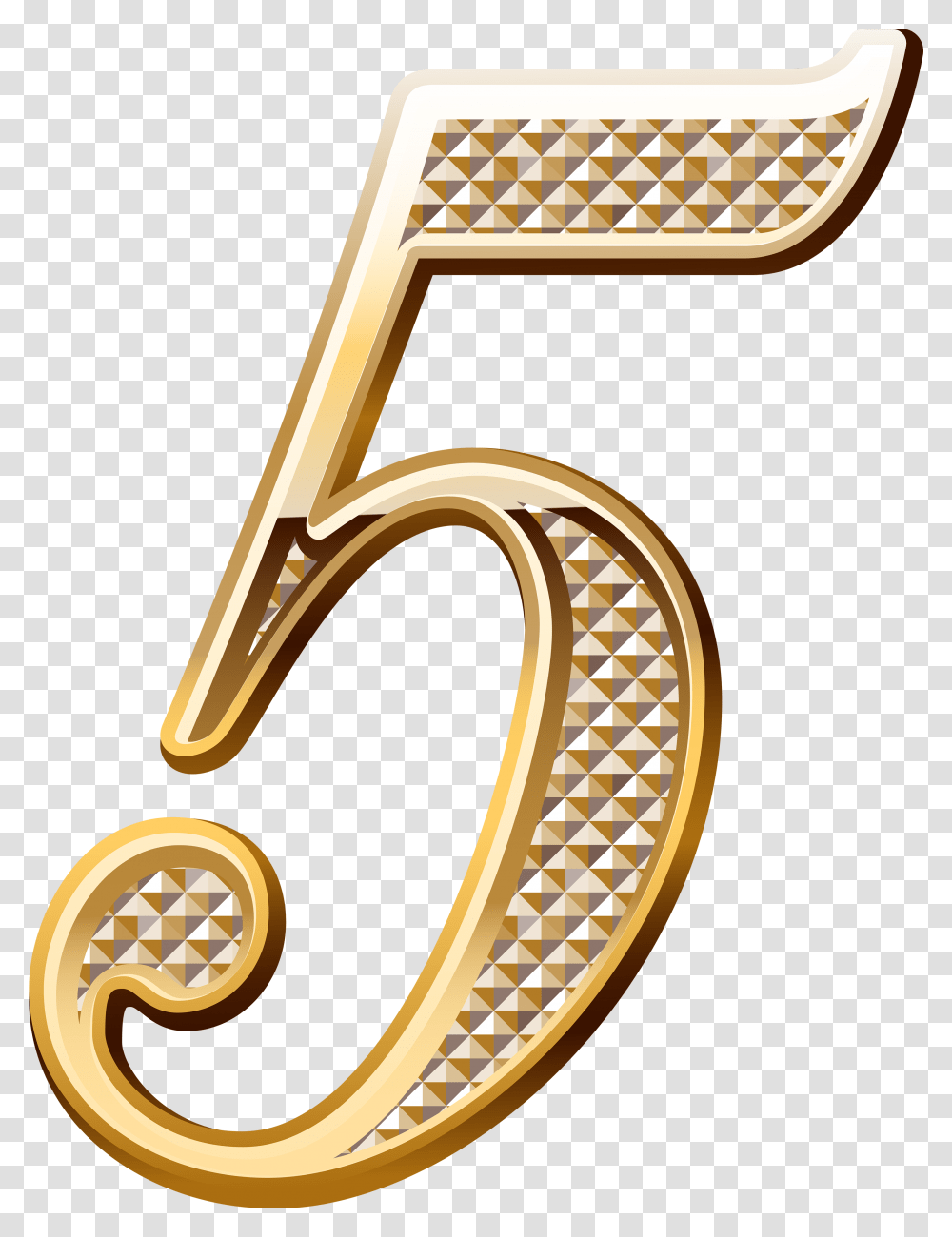 Gold 5 Gold Numbers, Musical Instrument, Leisure Activities, Sink Faucet Transparent Png