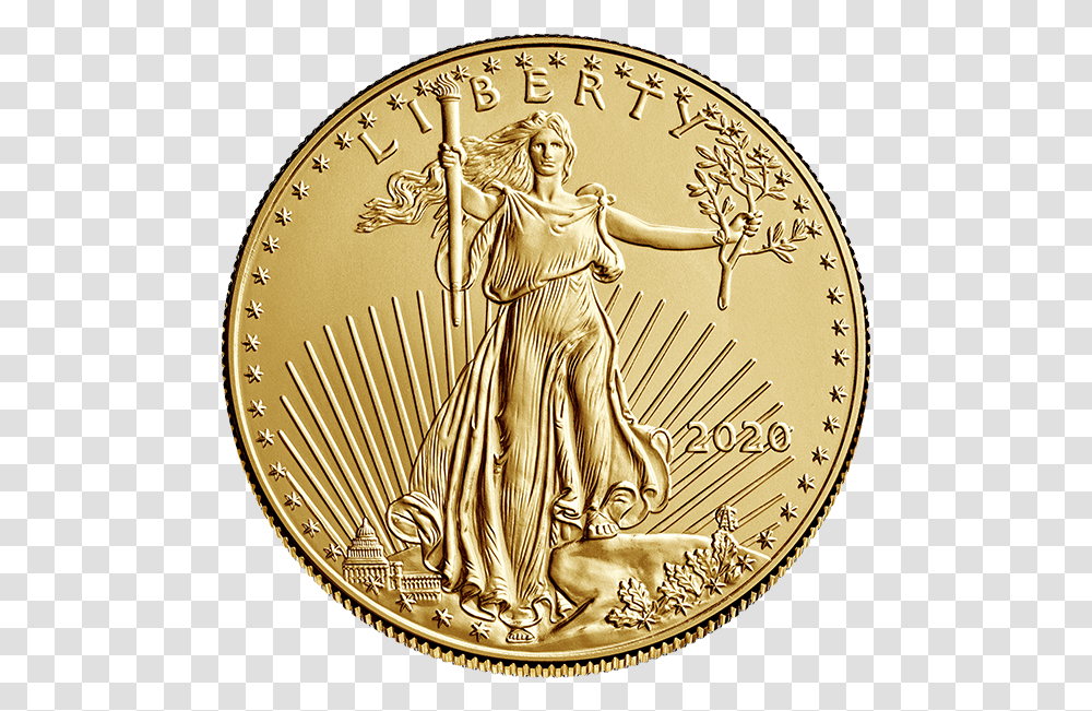 Gold American Eagle 2020 From The Us Mint Preorder Now Del Double Eagle Steakhouse, Coin, Money, Clock Tower, Architecture Transparent Png