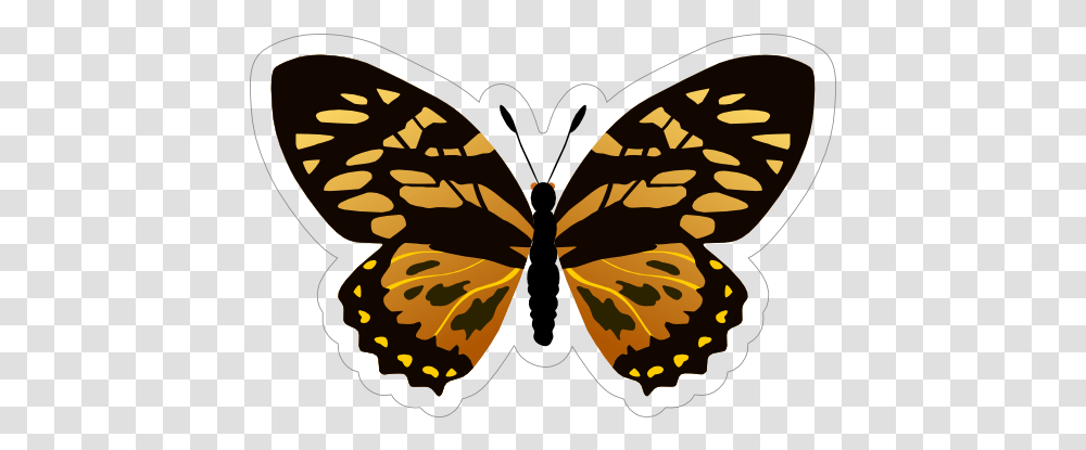 Gold And Black Butterfly Sticker Gold And Black Butterfly, Insect, Invertebrate, Animal, Pattern Transparent Png