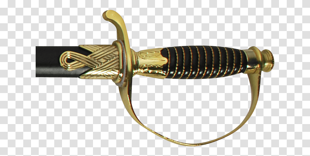 Gold And Black Handle Cavalry Sword Ranged Weapon, Weaponry, Blade, Knife, Dagger Transparent Png