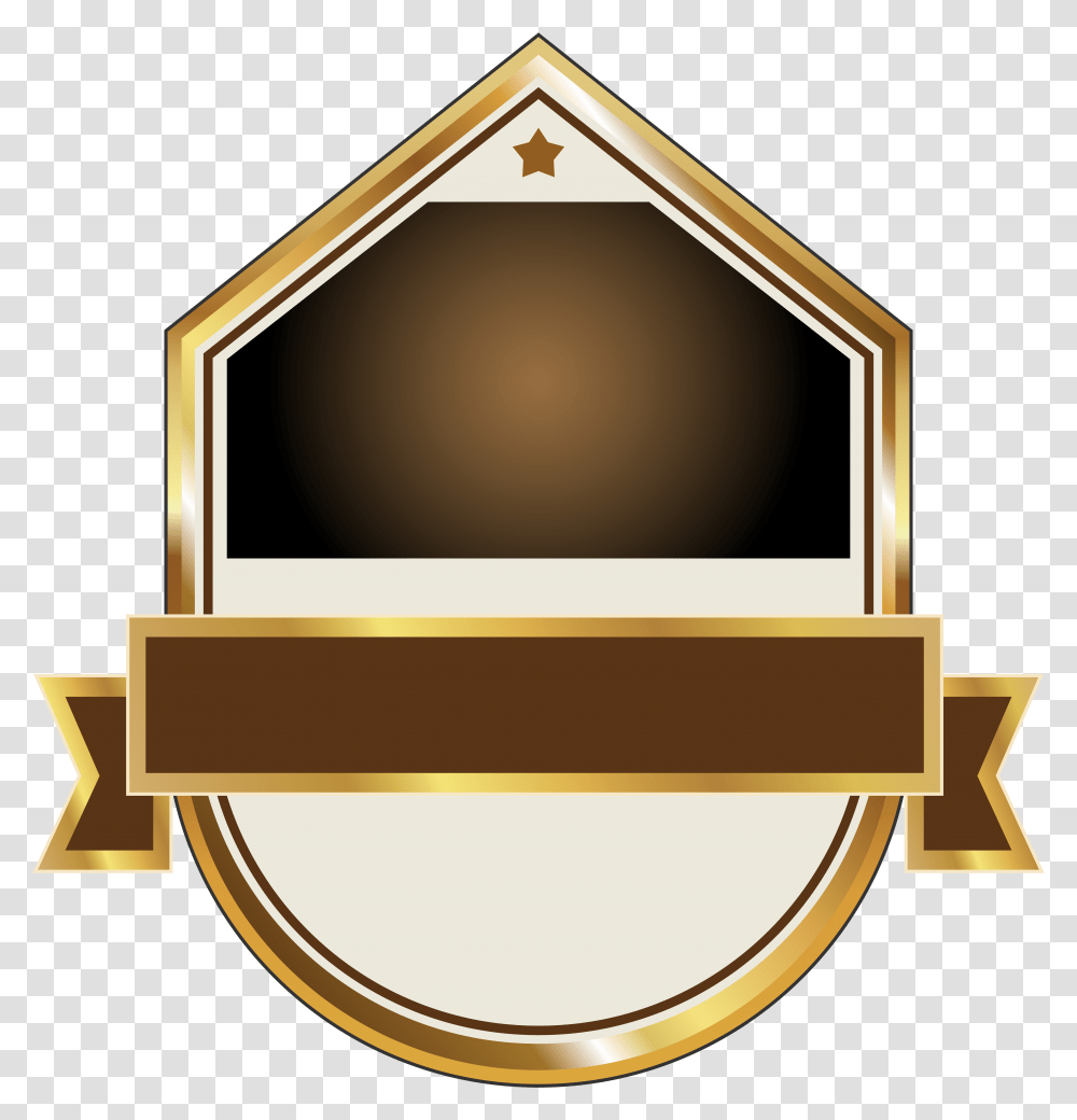Gold And Brown Label Clipart Image Brown Label, Lamp, Logo, Trademark Transparent Png