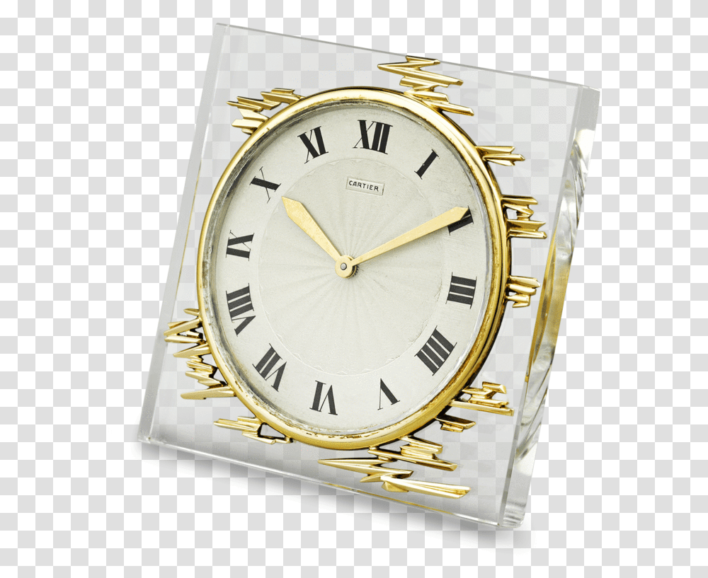 Gold And Crystal Cartier Desk Clock Solid, Analog Clock, Wristwatch, Clock Tower, Architecture Transparent Png