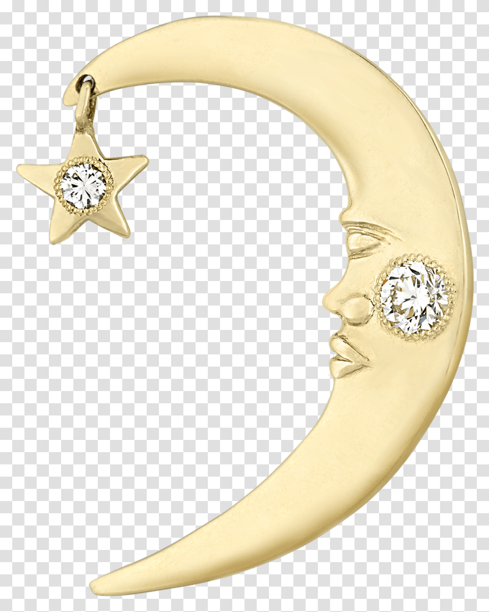 Gold And Diamond Crescent Moon Ear Cuff Solid, Jewelry, Accessories, Accessory, Banana Transparent Png