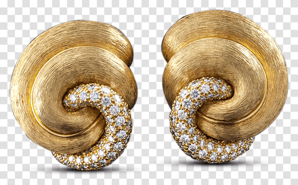 Gold And Diamond Swirl Earrings By Henry Dunay Earrings Transparent Png