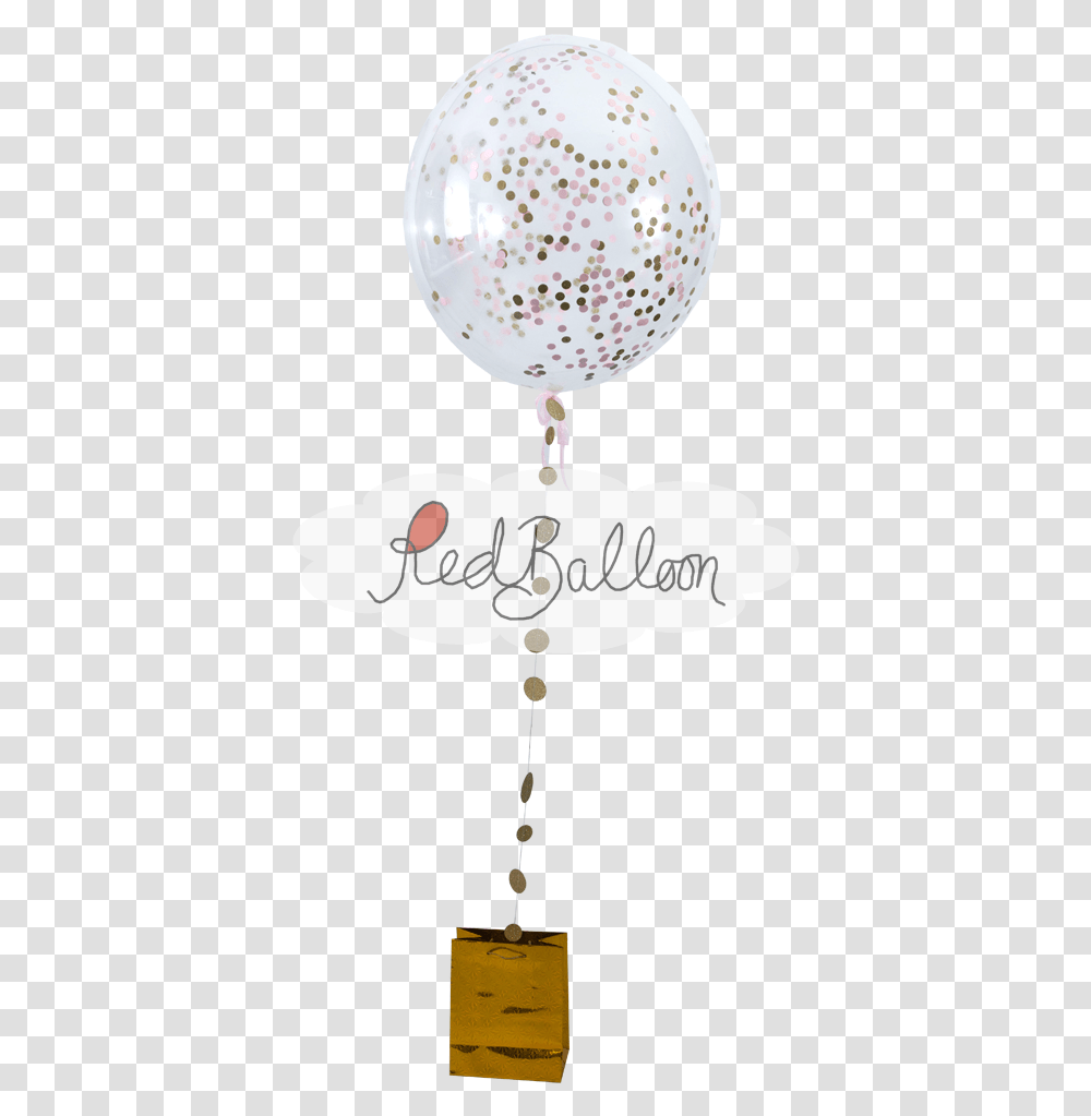 Gold And Pink Confetti Balloon Chain, Lamp, Text, Paper, Pillow Transparent Png