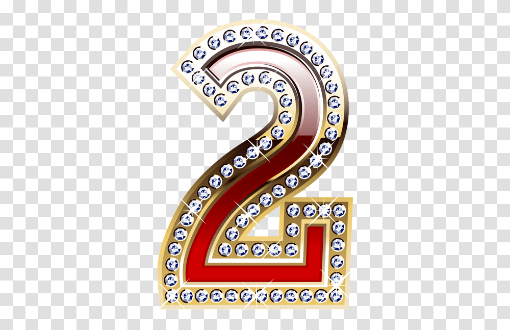 Gold And Red Number Two Clipart Gold And Red Numbers, Symbol, Text, Accessories, Accessory Transparent Png