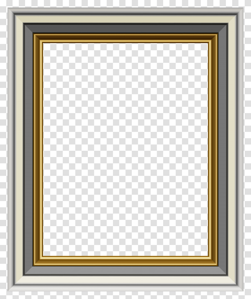 Gold And Silver Frame Gallery, Mirror, Window, Picture Window, Cabinet Transparent Png