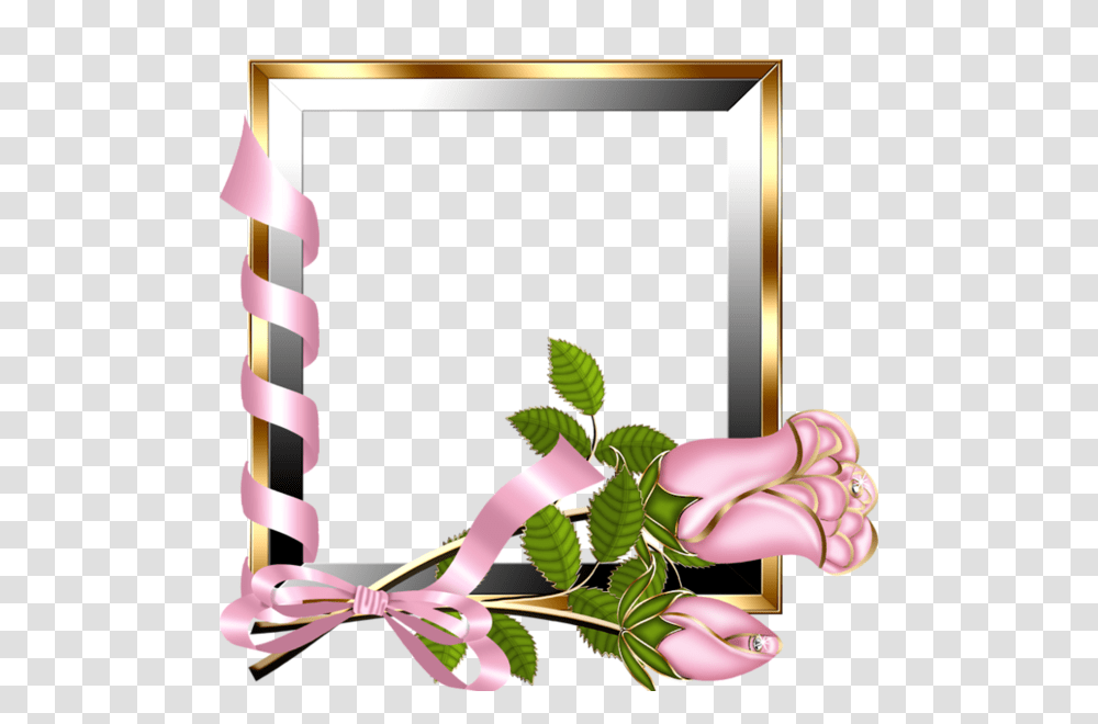 Gold And Silver Frame With Light Pink Roses Elegant, Plant, Lamp, Flower, Blossom Transparent Png