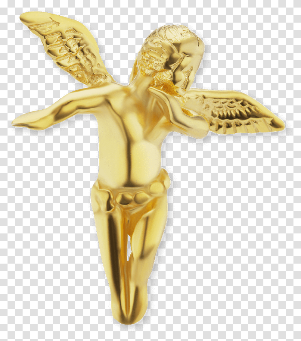 Gold Angel Pendant Crucifix, Cross, Figurine, Ivory Transparent Png