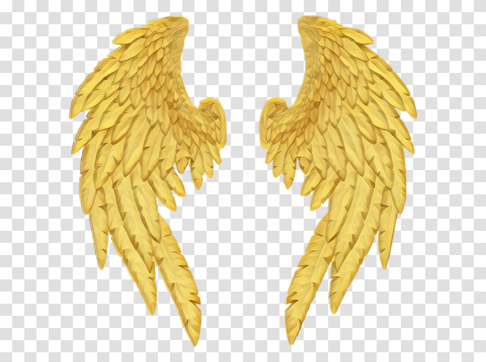 Gold Angel Wings Gold, Leaf, Plant, Bird Transparent Png