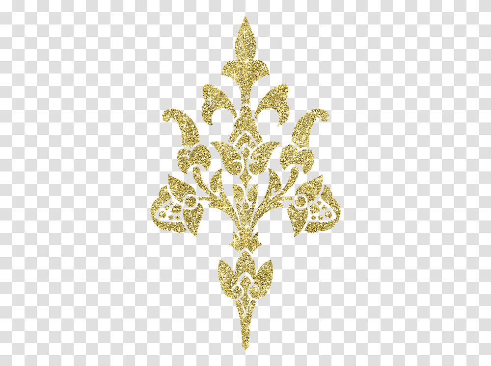 Gold Authentic Silvery Flowering Pattern Golden Pattern, Accessories, Accessory, Jewelry, Chandelier Transparent Png