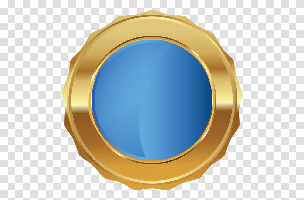 Gold Badge Blue Seal, Window, Helmet, Apparel Transparent Png