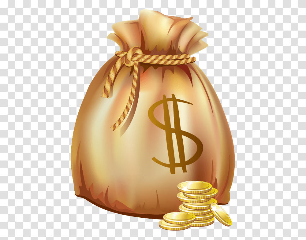Gold Bag Of Money, Lamp, Food, Bottle, Sack Transparent Png