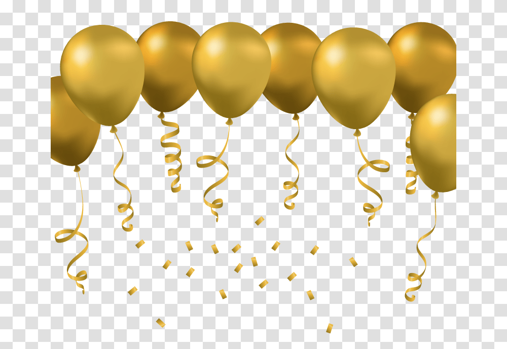 Gold Ballon Background Gold Balloons, Confetti, Paper Transparent Png