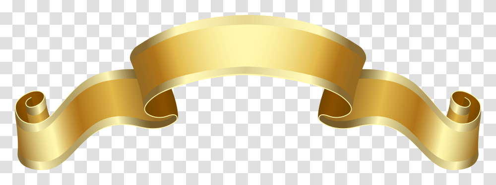 Gold Banner Banner Gold Deco, Scroll, Hammer, Tool, Cuff Transparent Png