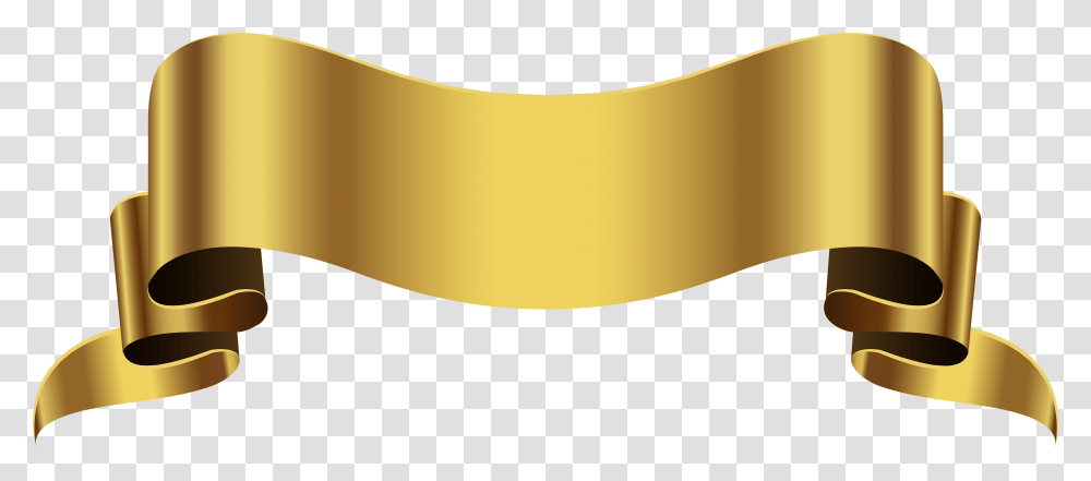 Gold Banner Clip Art Gold Ribbon Background, Plant, Lamp, Cylinder, Scroll Transparent Png