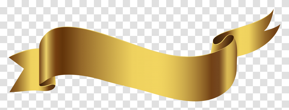 Gold Banner Image Gold Background Ribbon Banner, Axe, Tool, Scroll, Hammer Transparent Png