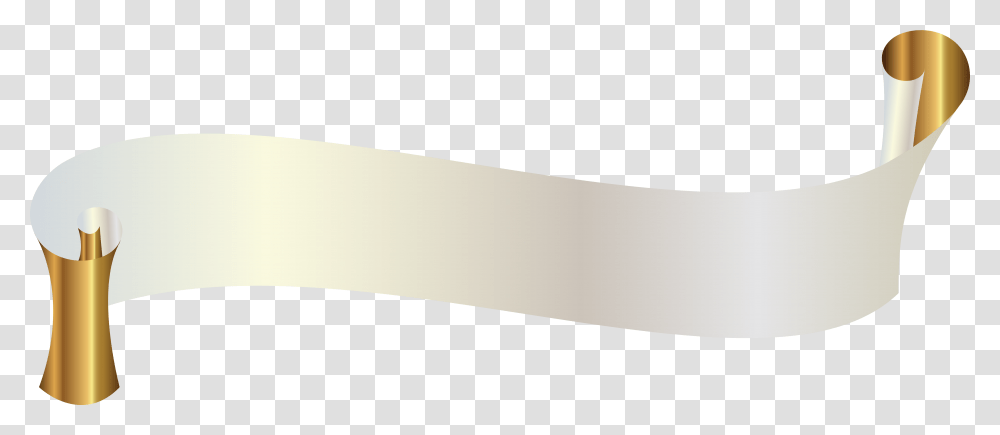 Gold Banner Ribbon Gold And White Banner, Tool, Weapon, People, Cutlery Transparent Png