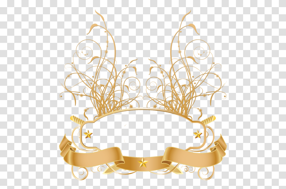 Gold Banner Ribbon Psd Official Psds Golden Banner, Accessories, Accessory, Jewelry, Crown Transparent Png