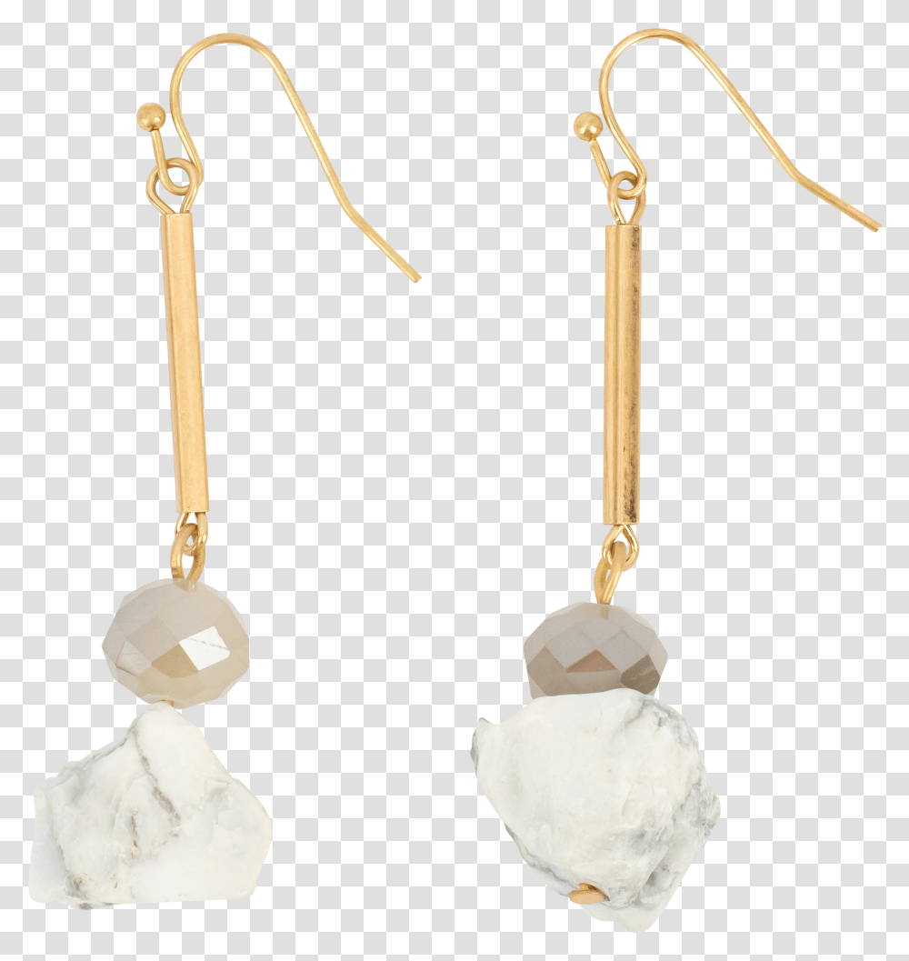 Gold Bar Howlite Crystal Earrings, Accessories, Accessory, Jewelry Transparent Png