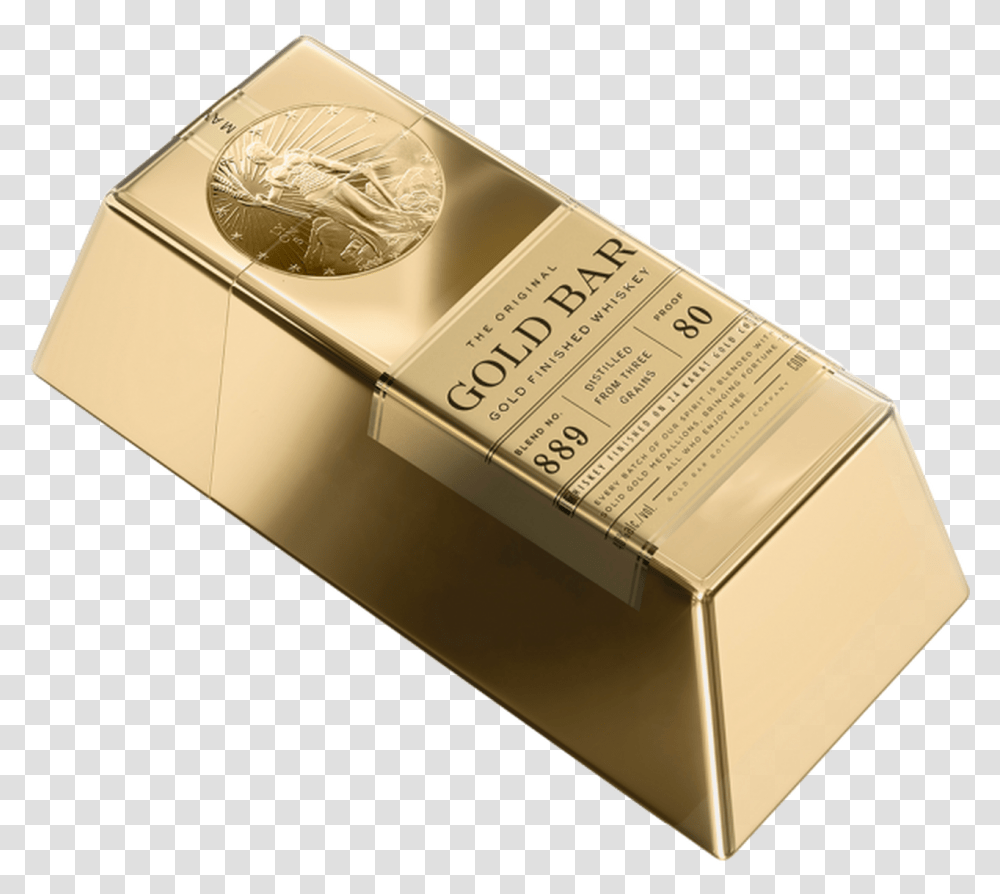 Gold Bar Premium Blended Whiskey Mini 50ml Gold Bar Whiskey Mini, Box, Money, Coin Transparent Png